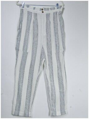 FREE PEOPLE NWT Striped Coastal Beachy High Waist Pleated Gauze Boho Pants L